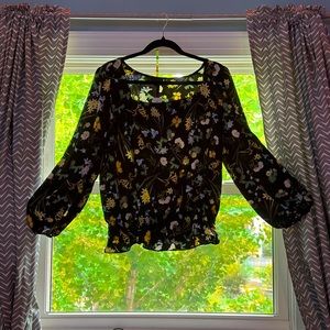 Ann Taylor Large Sheer Floral Blouse